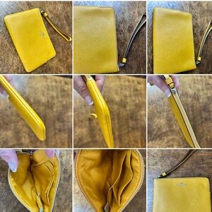 Coach Bright Yellow Leather‎ Wristlet
